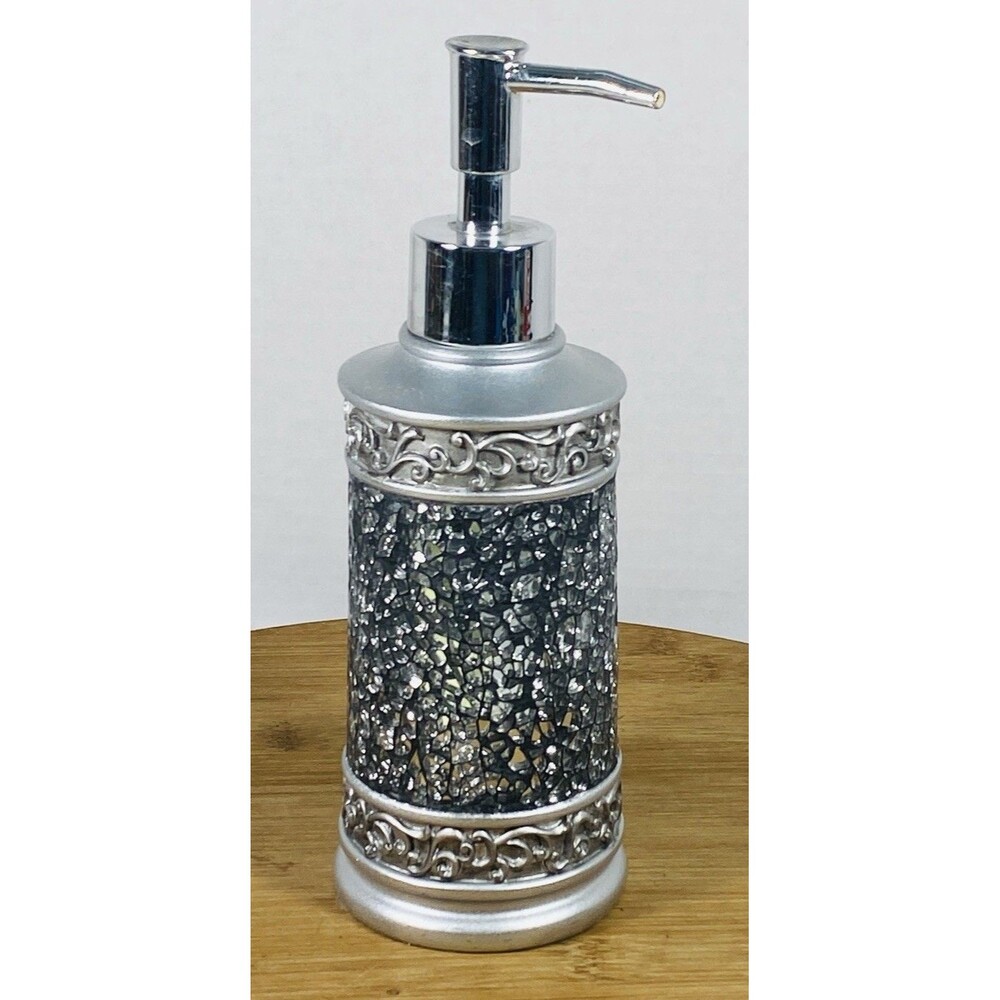BEBE Silver Mosaic Soap Dispenser 8”